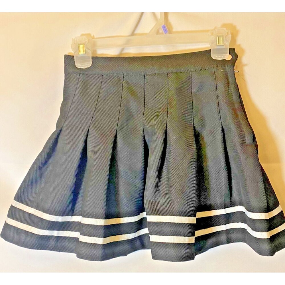 Junior's Goth Whimysgoth Cheerleader Black Ruffle School Girl Skirt XS Short